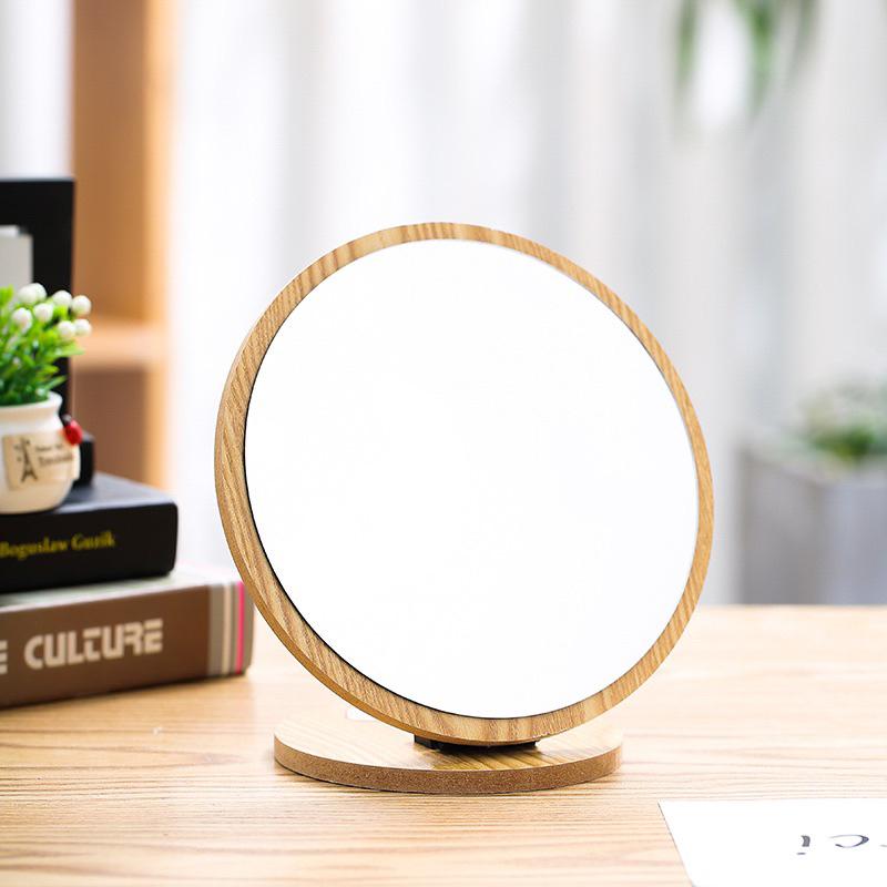 現貨 橢圓木鏡 圓型木鏡 仿原木鏡 折疊鏡 桌上鏡 美容鏡 化妝鏡-細節圖7