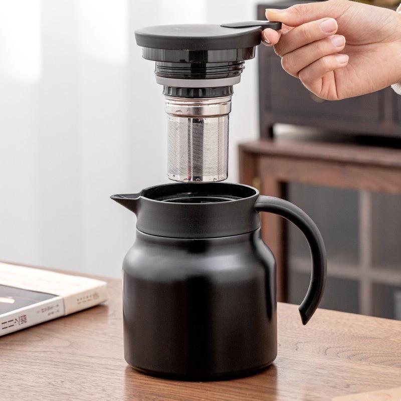 現貨 316 不鏽鋼咖啡保溫壺 悶茶壺 保溫壺 咖啡壺 茶壺 泡茶壺 濾茶壺 花茶壺 辦公壺 不鏽鋼保溫壺-細節圖2