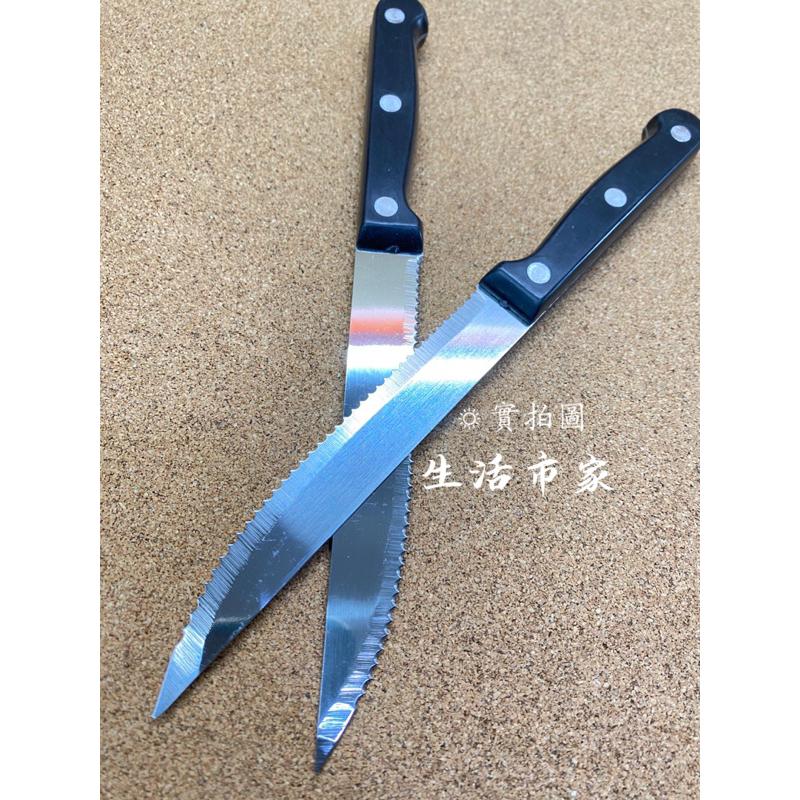 現貨 黑柄牛排刀 牛排刀 餐具刀 鋸齒刀 肉片刀 烤肉刀 露營刀 牛排刀 廚房餐具 刀具-細節圖2