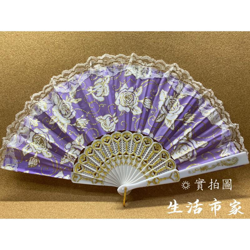 現貨 23cm 白玫瑰扇 摺疊扇 竹扇子 淑女扇 蕾絲扇 玫瑰扇 花扇子 民俗風 日式扇 摺扇 手扇 扇子 夏日扇-細節圖3