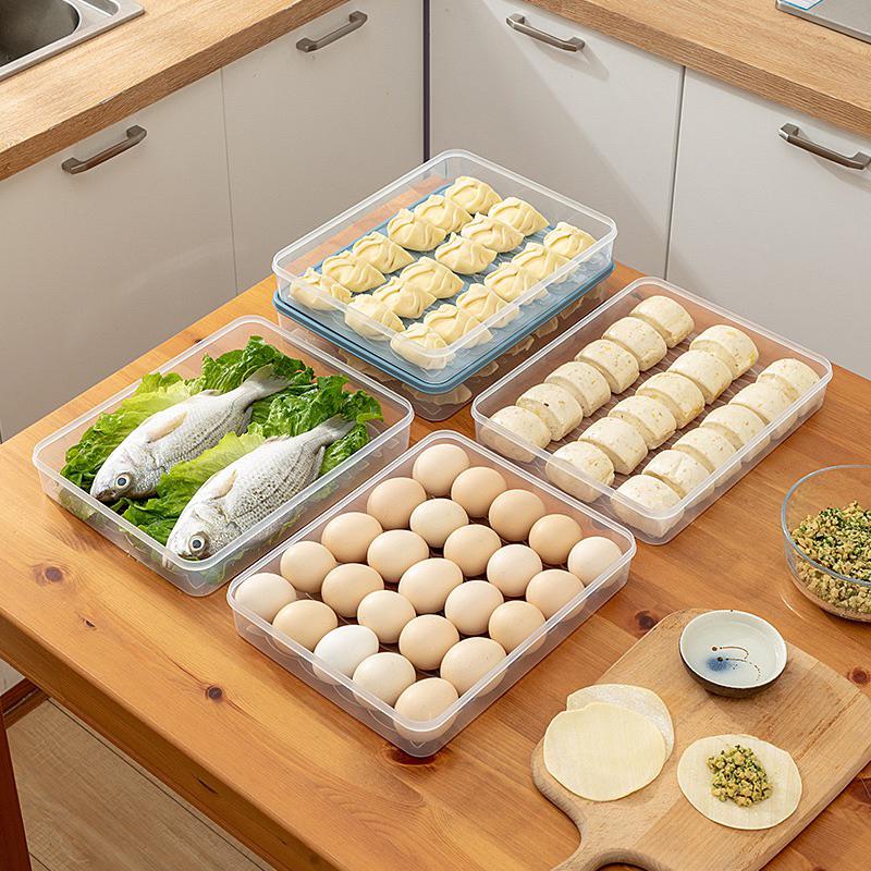 現貨 冰箱整理盒 小 / 大 冰箱收納盒 水餃盒 鮮食收納盒 食材盒 鮮魚收納盒 冰箱整理盒 保鮮盒 料理盒 置物盒-細節圖4