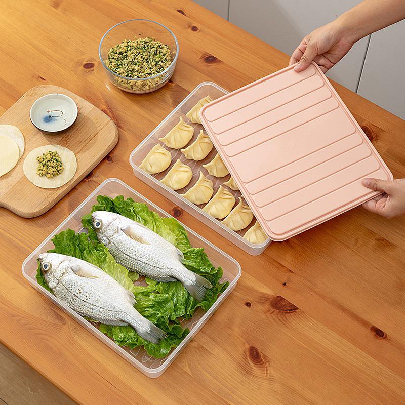 現貨 冰箱整理盒 小 / 大 冰箱收納盒 水餃盒 鮮食收納盒 食材盒 鮮魚收納盒 冰箱整理盒 保鮮盒 料理盒 置物盒-細節圖7