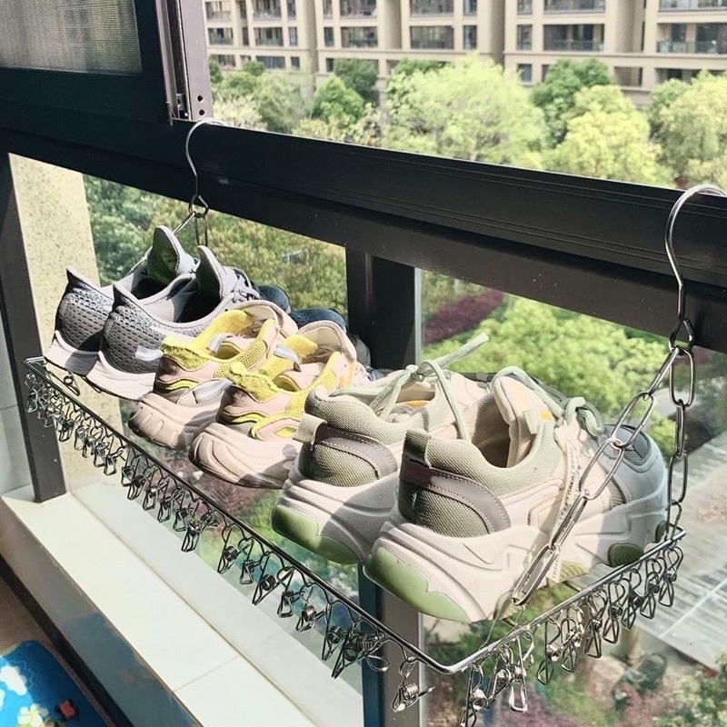 現貨 36夾 不鏽鋼陽台晾曬架 毛巾晾曬架 不鏽鋼曬衣架 衣物架 晾衣架 曬衣架 陽台曬架 曬襪架 晾曬架-細節圖2