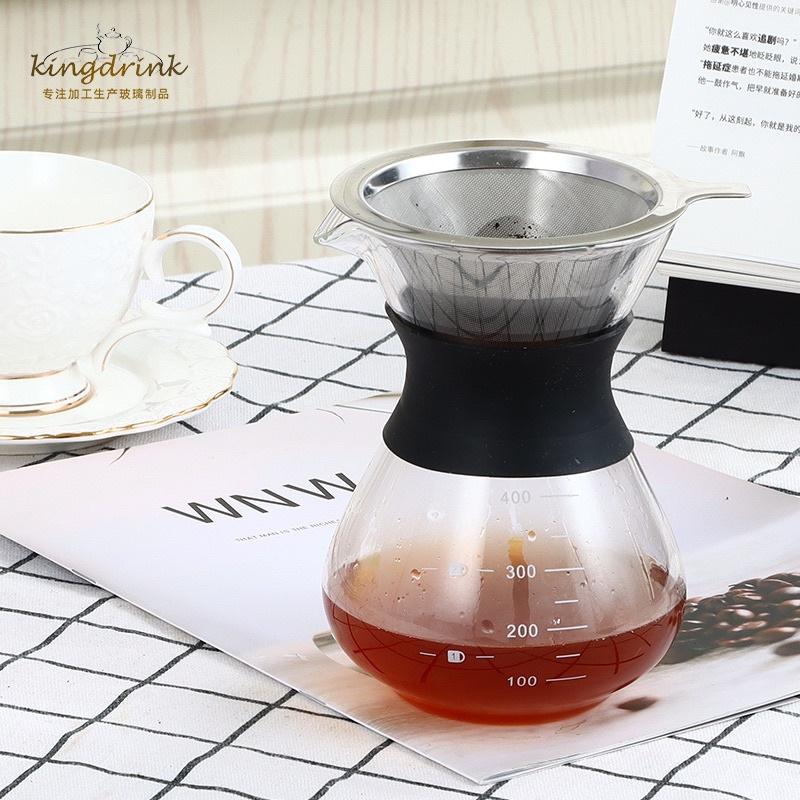 現貨 200ml / 400ml 雙層咖啡濾杯 附隔熱套 咖啡杯 玻璃咖啡杯 耐熱咖啡杯 玻璃杯 濾杯 雙層玻璃杯-細節圖4