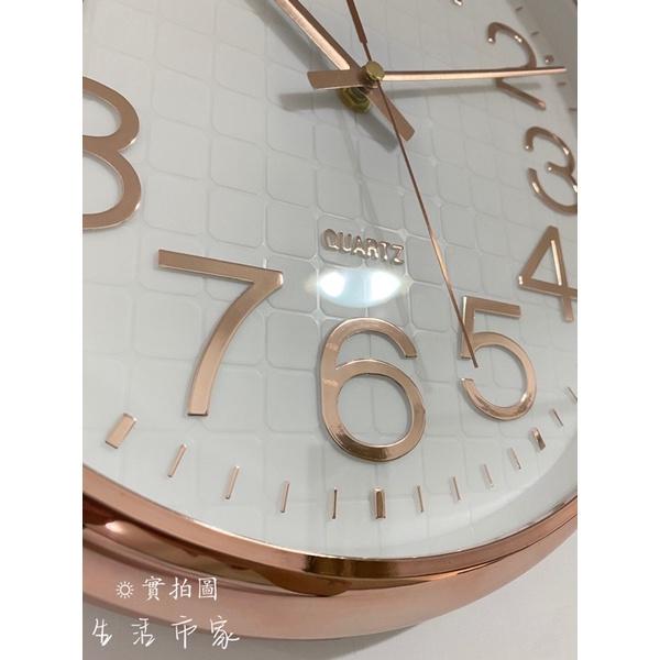 現貨 美感 34x34cm 玫瑰金超靜音立體字時鐘 靜音時鐘 時鐘 玫瑰金時鐘 掛鐘 台灣製造-細節圖3