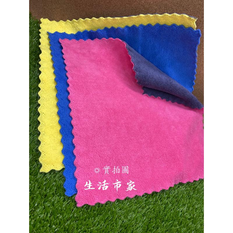 現貨 30cm / 42cm 花邊珊瑚絨抹布 擦拭布 吸水布 雙色抹布 抹布 家用抹布 廚房抹布-細節圖3