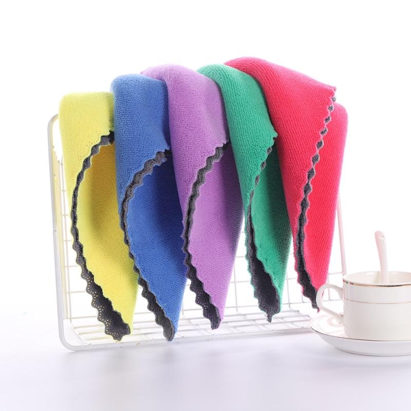 現貨 30cm / 42cm 花邊珊瑚絨抹布 擦拭布 吸水布 雙色抹布 抹布 家用抹布 廚房抹布-細節圖4