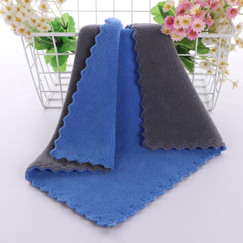 現貨 30cm / 42cm 花邊珊瑚絨抹布 擦拭布 吸水布 雙色抹布 抹布 家用抹布 廚房抹布-細節圖5