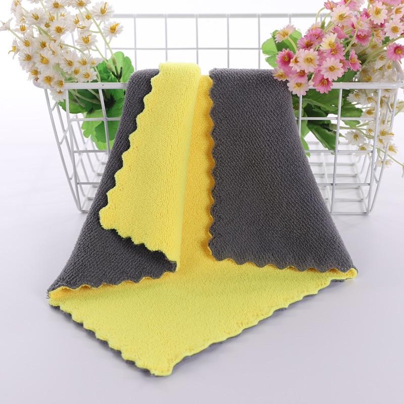 現貨 30cm / 42cm 花邊珊瑚絨抹布 擦拭布 吸水布 雙色抹布 抹布 家用抹布 廚房抹布-細節圖6
