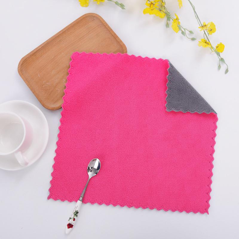 現貨 30cm / 42cm 花邊珊瑚絨抹布 擦拭布 吸水布 雙色抹布 抹布 家用抹布 廚房抹布-細節圖9