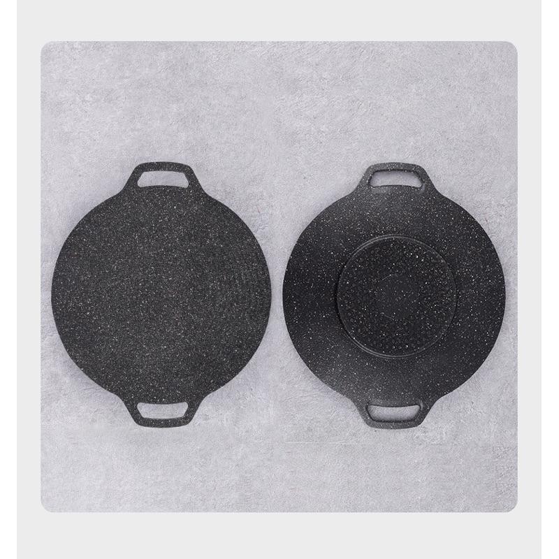 現貨38cm 40cm 鑄造淺型烤盤韓式 圓形烤肉盤 不沾燒烤盤 野營烤盤 鐵板燒盤 烤肉盤 韓式烤肉盤 韓式烤盤 烤盤-細節圖7