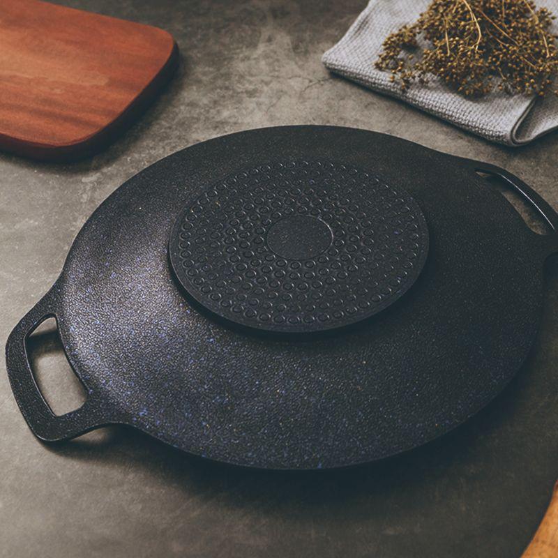 現貨38cm 40cm 鑄造淺型烤盤韓式 圓形烤肉盤 不沾燒烤盤 野營烤盤 鐵板燒盤 烤肉盤 韓式烤肉盤 韓式烤盤 烤盤-細節圖9