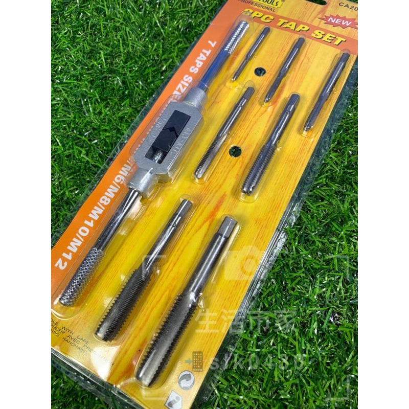 現貨 螺絲 攻牙組 8pcs M3-M12 公制 螺模組 攻牙器 內牙組 中碳鋼-細節圖3