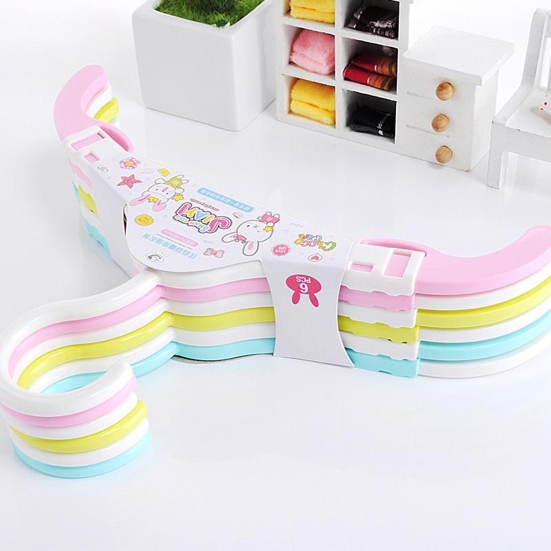 現貨 6入 彩色 嬰兒 兒童 伸縮款 衣架 可愛衣架 兒童衣架 伸縮衣架 兒童伸縮衣架 24x17cm-細節圖2