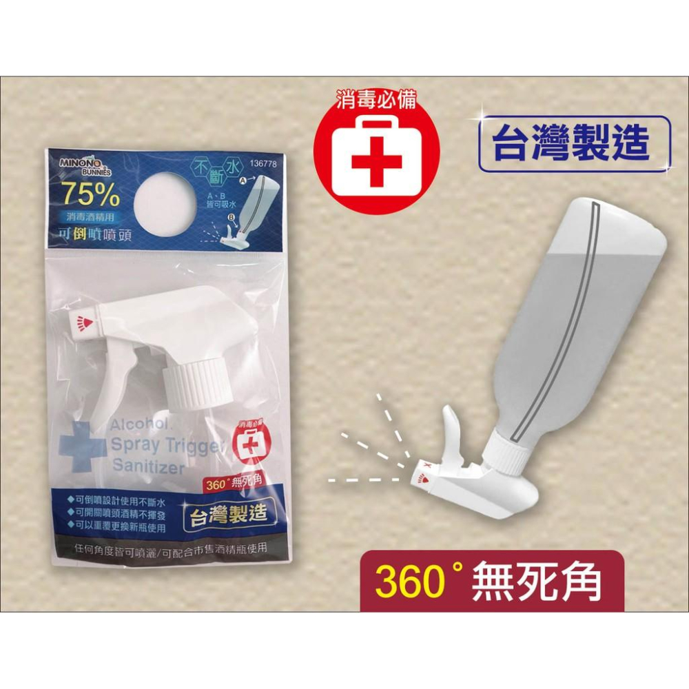 現貨 可倒噴 台灣製 短型 長型 可倒噴酒精噴頭 噴頭 噴槍頭 酒精噴頭 消毒必備 防疫用品 360度無死角 米諾諾-細節圖4