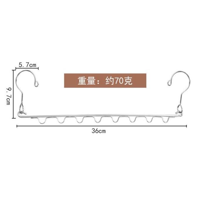 現貨 8孔 多功能 收納衣架 不鏽鋼 隨意勾 衣架 雙勾 掛架 防風衣架 掛勾衣架-細節圖5