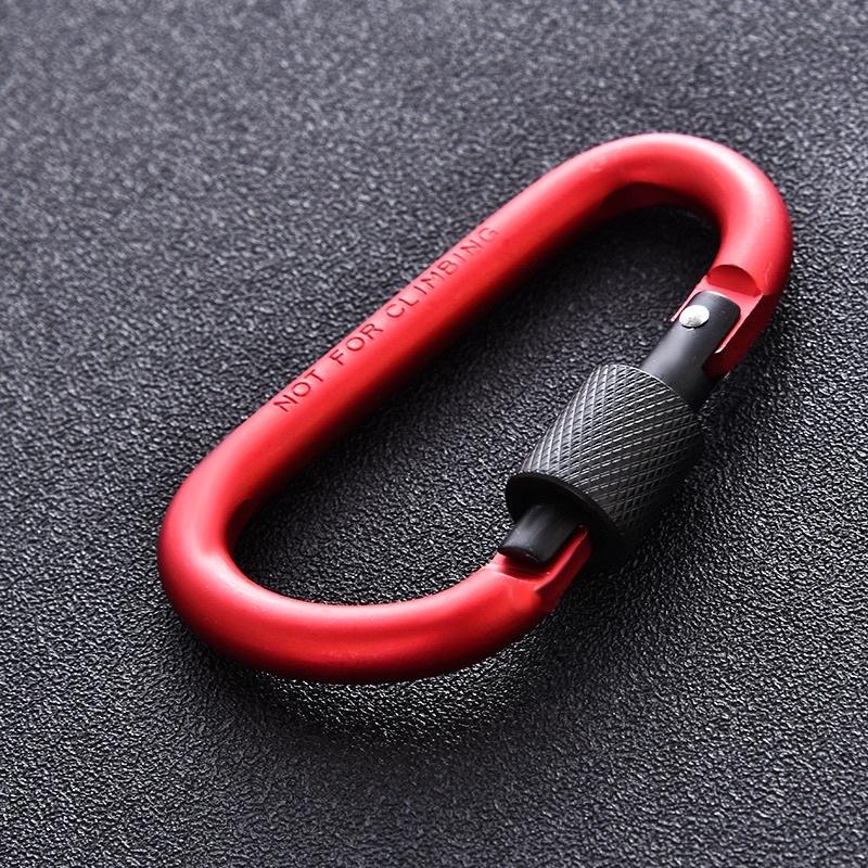 現貨 鋁合金 D型扣 鑰匙扣 水壺扣 鎖圈 鑰匙圈 登山扣 鎖扣 螺母鎖 酒精瓶扣 攜帶扣-細節圖6