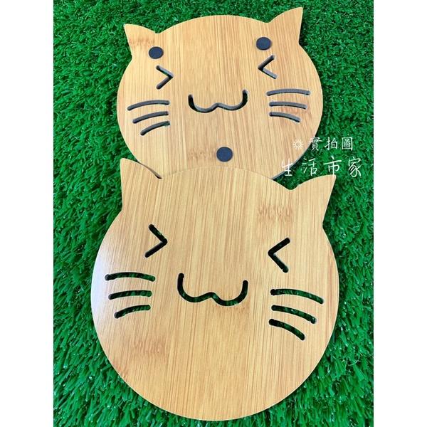 14cm 貓咪鍋墊 貓咪防燙墊 仿竹鍋墊 可愛鍋墊 防燙墊 隔熱墊 貓咪隔熱墊 餐墊 貓咪餐墊-細節圖3