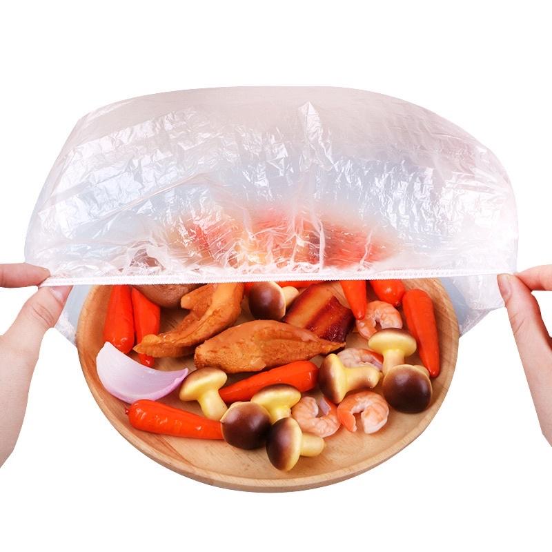 現貨 100入 30入加厚 食品保鮮套 一次性保鮮蓋套 飯菜防塵罩 食物套 保鮮膜 PE食物保鮮套-細節圖8