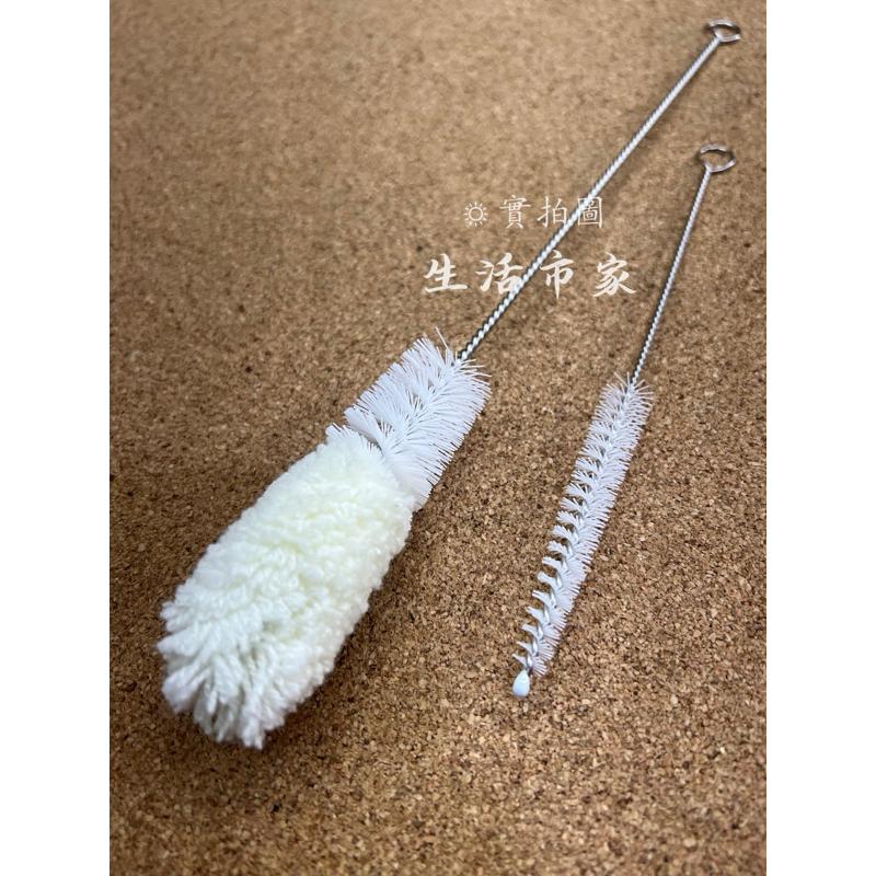 現貨 極推 2入 細口平底刷組 柔軟棉毛+彈力細毛 保溫瓶刷 吸管刷 茶壺嘴刷 玻璃杯刷 奶瓶刷 清潔刷 瓶口刷 杯刷-細節圖3