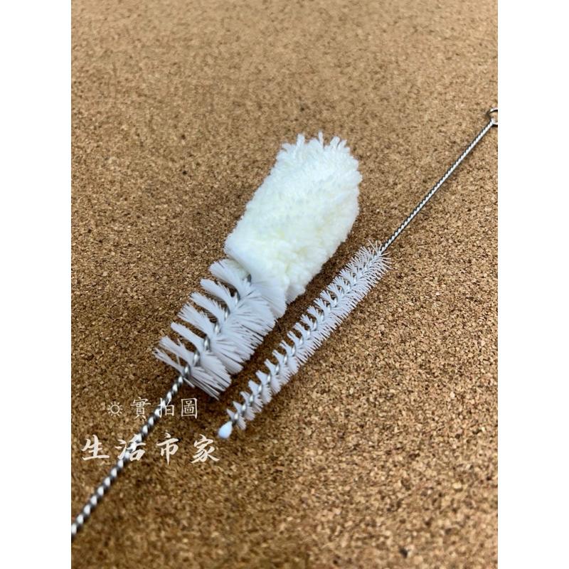 現貨 極推 2入 細口平底刷組 柔軟棉毛+彈力細毛 保溫瓶刷 吸管刷 茶壺嘴刷 玻璃杯刷 奶瓶刷 清潔刷 瓶口刷 杯刷-細節圖4