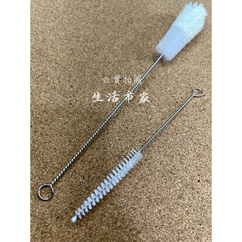 現貨 極推 2入 細口平底刷組 柔軟棉毛+彈力細毛 保溫瓶刷 吸管刷 茶壺嘴刷 玻璃杯刷 奶瓶刷 清潔刷 瓶口刷 杯刷-細節圖5