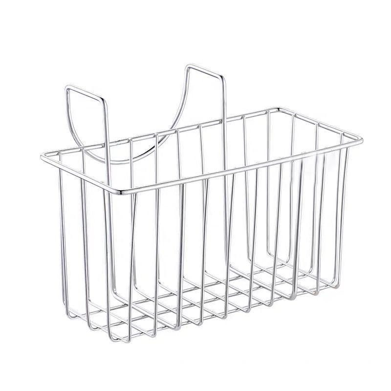 現貨 不鏽鋼掛式置物架 長方形掛籃 掛籃 置物籃 廚房收納 層架掛籃 掛式置物架 收納 浴室收納 收納置物架 墻上置物架-細節圖7