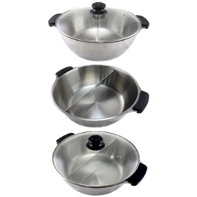 正304 台製 28 / 30cm 桔品鴛鴦火鍋 雙格火鍋 不銹鋼鍋 麻辣鍋 雙耳湯鍋 團圓火鍋 湯鍋-細節圖3