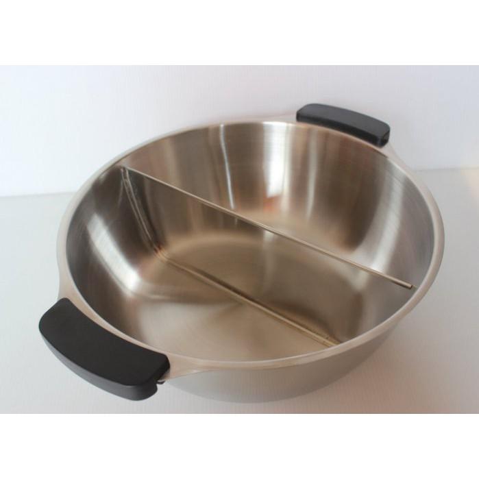 正304 台製 28 / 30cm 桔品鴛鴦火鍋 雙格火鍋 不銹鋼鍋 麻辣鍋 雙耳湯鍋 團圓火鍋 湯鍋-細節圖5