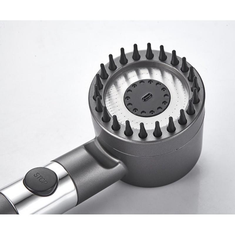 現貨 3段式 強勁增壓過濾蓮蓬頭 一鍵止水 按摩增壓蓮蓬頭 沐浴美膚除氯噴頭 噴霧出水蓮蓬頭 不鏽鋼面板 洗頭搓澡神器-細節圖3
