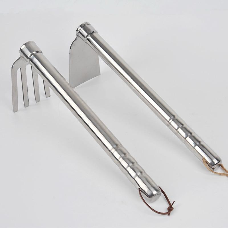 39cm 白鐵小鋤頭 白鐵四齒鋤頭 鋤頭+尖尾頭 農業工具 耙子 鋤頭 園藝工具 雙頭耙 白鐵鏟子 鋤耙鏟 園藝植作-細節圖7
