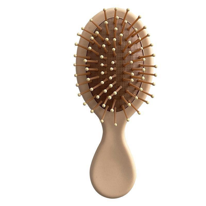現貨 奶茶色 迷你氣墊梳 梳子 小梳子 按摩梳 磨砂梳子 美髮梳 順髮梳 奶茶色氣墊梳子 氣墊梳 氣囊梳 小女孩梳子-細節圖8