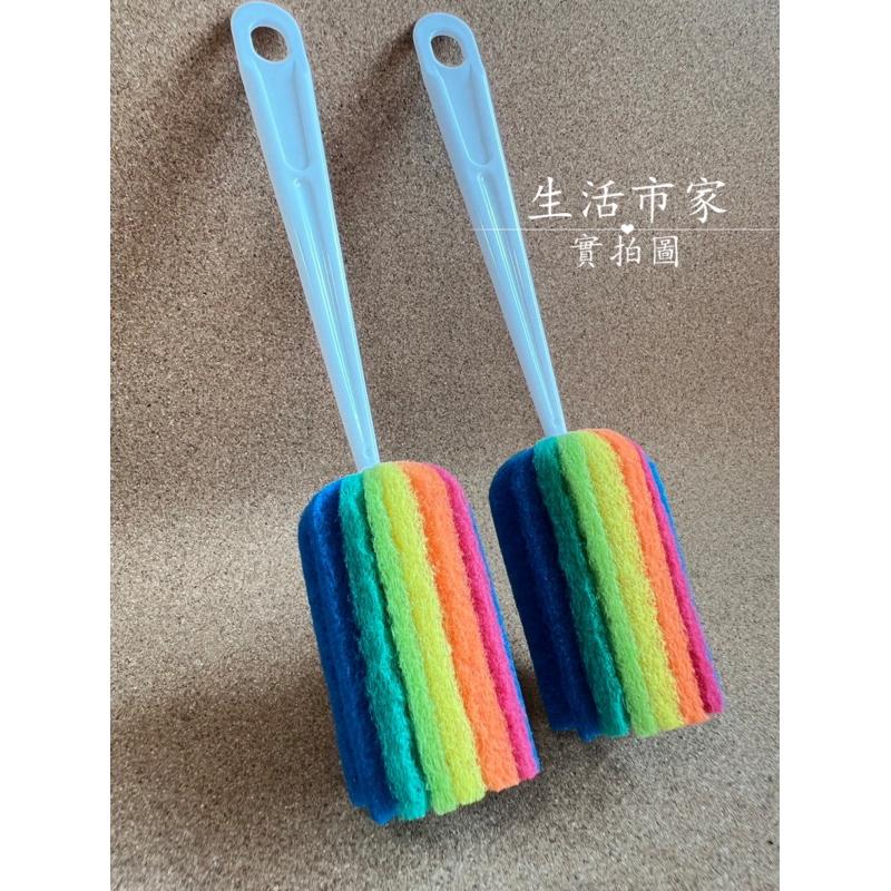 五彩菜瓜布洗杯刷 直柄奶瓶刷 洗杯刷 瓶刷 保溫瓶刷 杯刷 直柄杯刷 清潔杯刷 長杯刷 圓杯刷-細節圖5