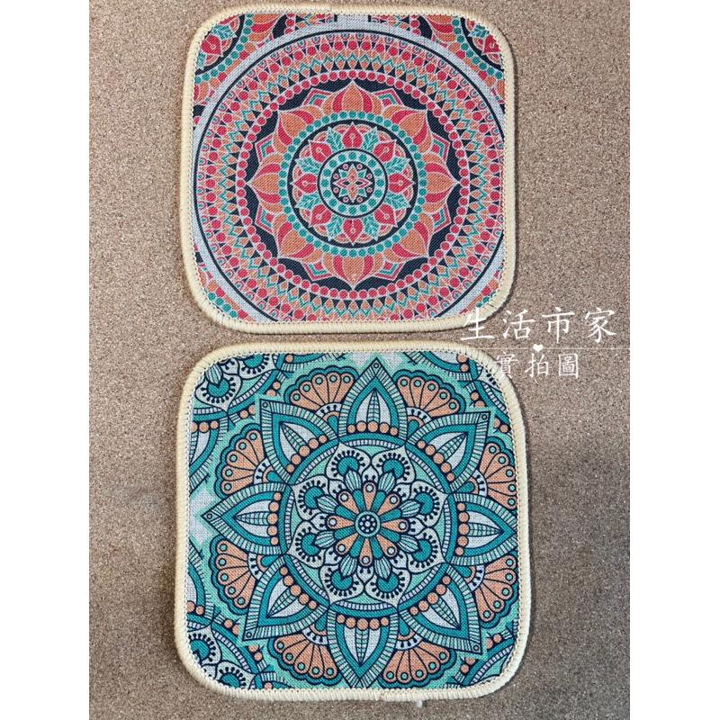 彩印 棉麻吸水鍋墊 方形 隔熱墊 18cm 柔軟鍋墊 防燙鍋墊 湯鍋墊 餐墊 高級感鍋墊 耐高溫 砂鍋墊 餐桌墊 防滑墊-細節圖5