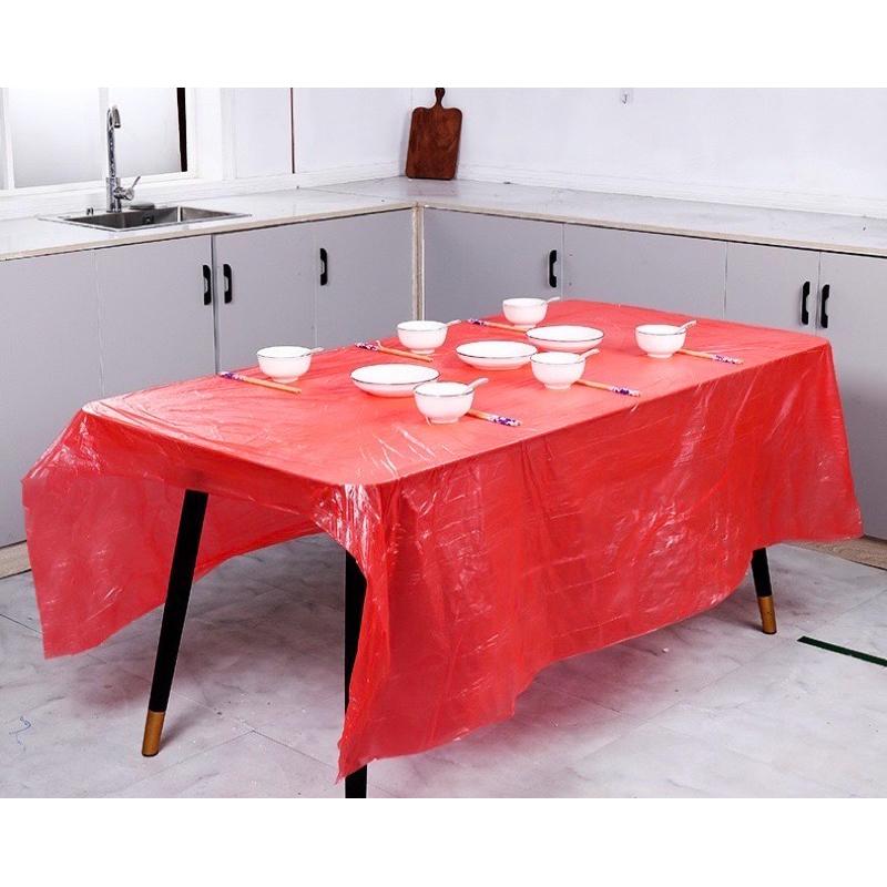 現貨 6入 宴席台布 150cm 免洗桌巾 辦桌桌布 塑膠桌巾 紅色桌布 宴席台布 素面桌巾 一次性桌巾 宴席免洗桌巾-細節圖2