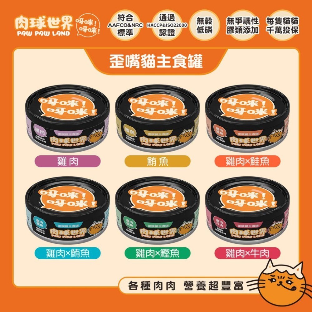 加價購【肉球世界】歪嘴貓主食罐80g｜機能保健貓罐 無穀低磷 無爭議膠 挑嘴貓罐 主食貓罐 濕貓食 高適口性-細節圖2