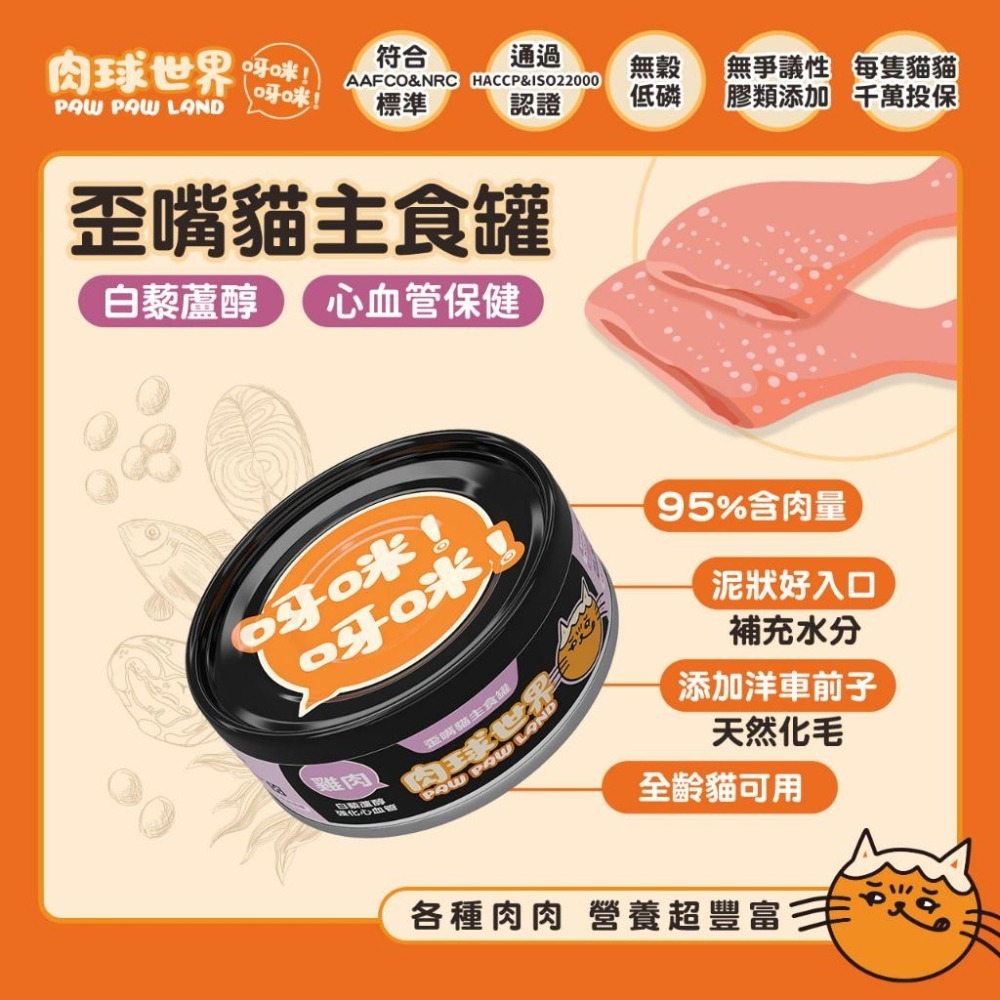 加價購【肉球世界】歪嘴貓主食罐80g｜機能保健貓罐 無穀低磷 無爭議膠 挑嘴貓罐 主食貓罐 濕貓食 高適口性-細節圖9