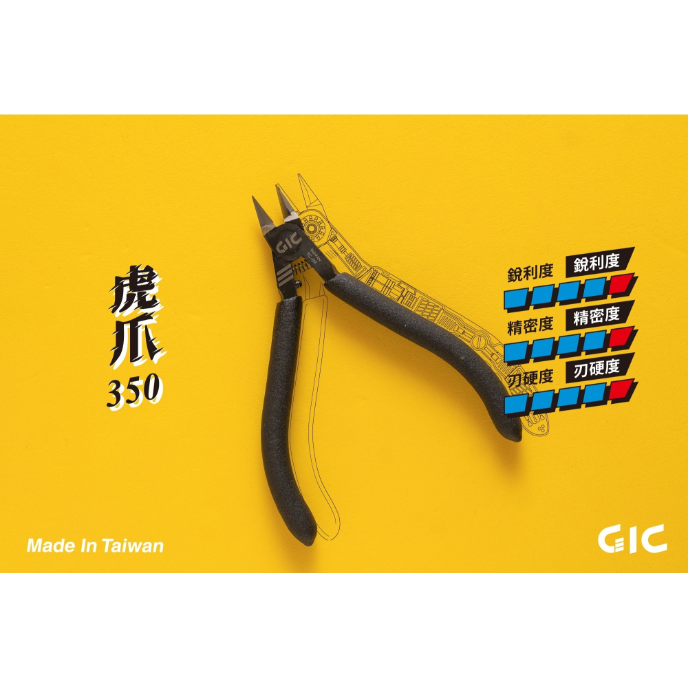 【高雄天利鄭姐】GIC TC-09 虎爪350 - 模型用薄刃斜口鉗-細節圖2