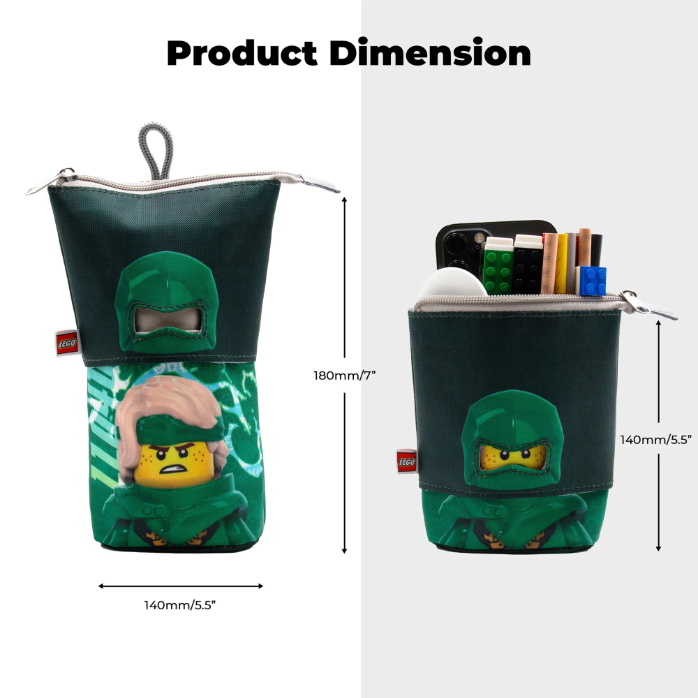 【高雄天利鄭姐】LEGO樂高 旋風忍者伸縮筆袋 鉛筆盒 紅忍者赤地/綠忍者勞埃德（可變筆筒）-細節圖6
