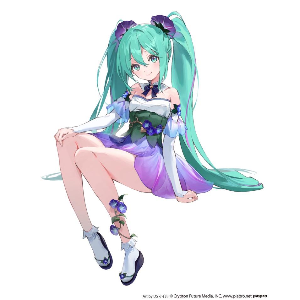 [那模好玩] 現貨FURYU 初音未來 泡麵杯蓋 朝顏 牽牛花 妖精 景品 公仔 MIKA 23年5月 DSマイル-細節圖2