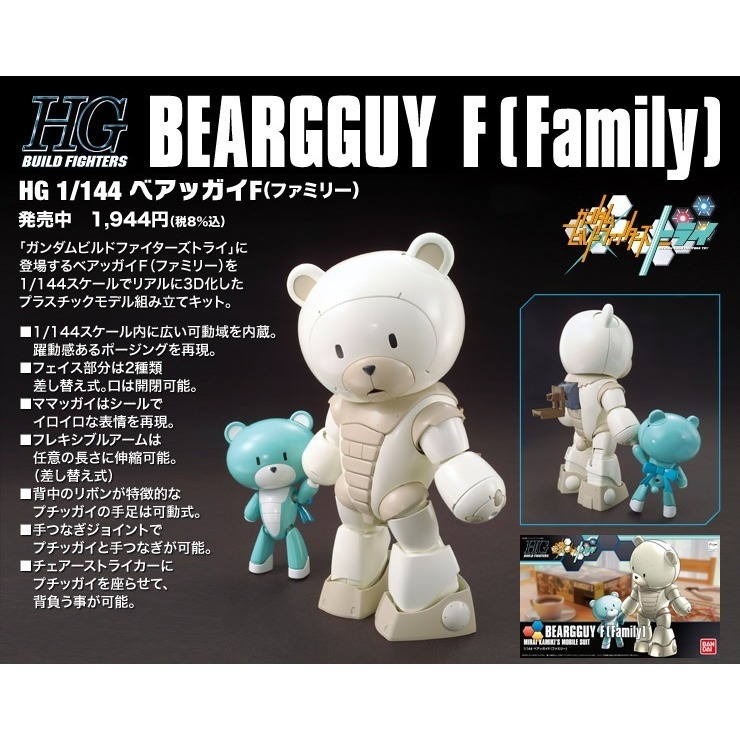 萬代 鋼彈創鬥者 HG HGBF 1/144 熊亞凱 熊亞凱F 親子熊 小熊凱 迷你凱 Beargguy F-細節圖3