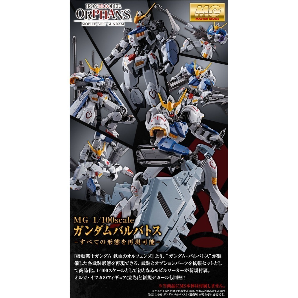 套組合售 萬代 鐵血的孤兒 MG 1/100 獵魔鋼彈 擴充零件組 擴充包 配件包 第4型態 第6型態-細節圖2