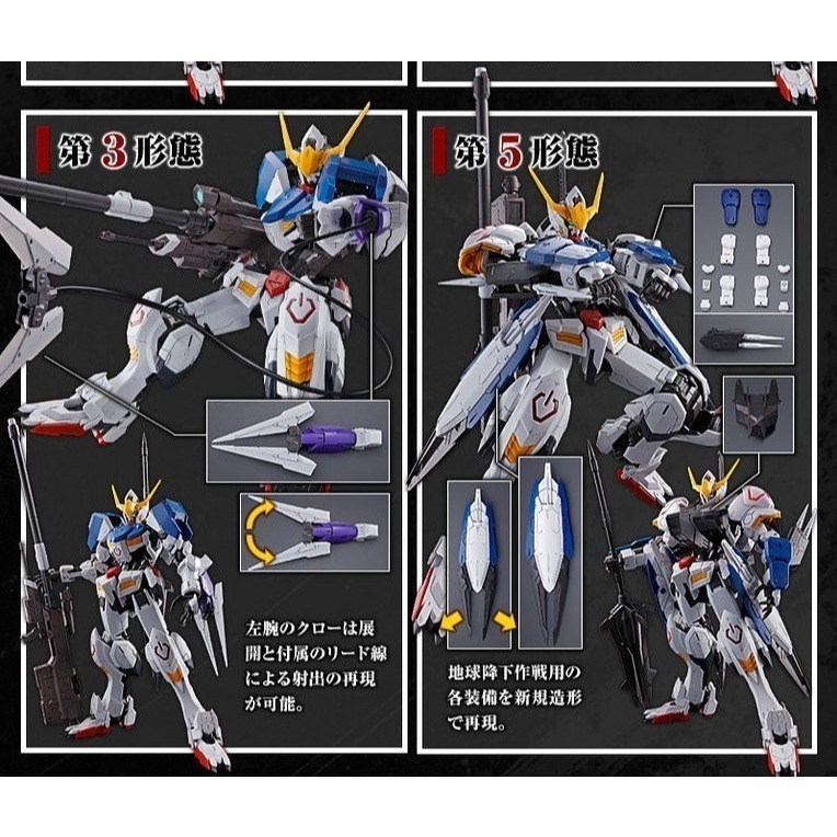 套組合售 萬代 鐵血的孤兒 MG 1/100 獵魔鋼彈 擴充零件組 擴充包 配件包 第4型態 第6型態-細節圖5