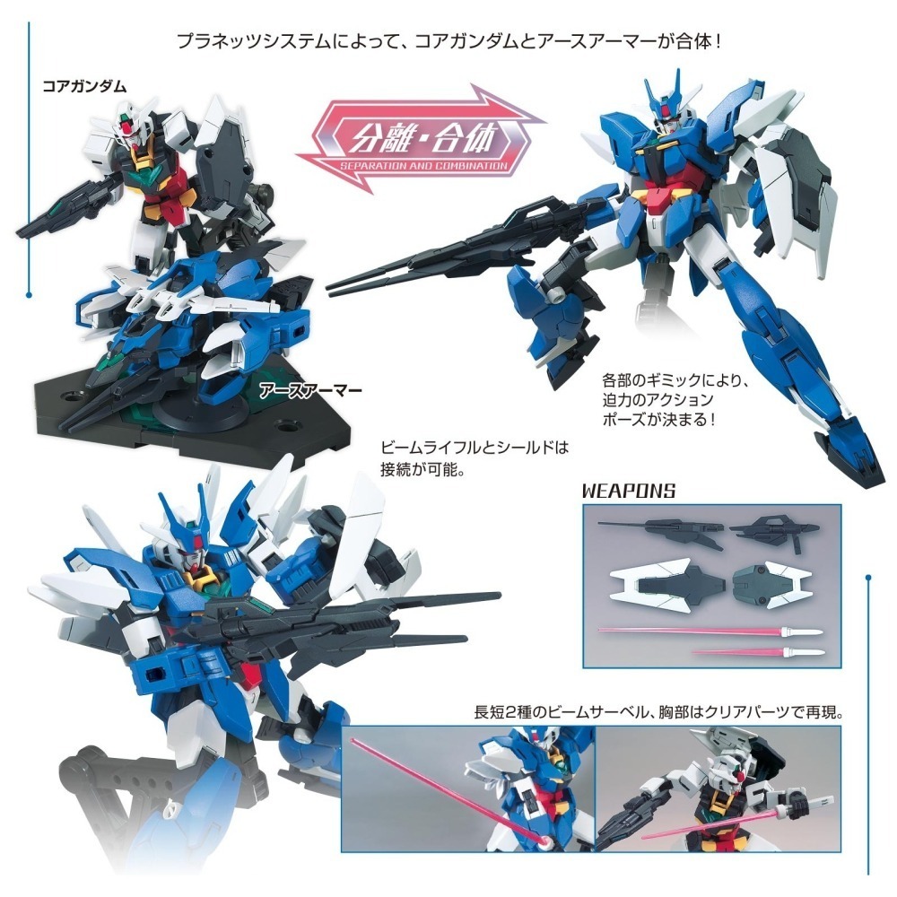 萬代 鋼彈創鬥者 潛網大戰 HG HGBD 1/144 水星1式 水星一式 裝甲包 武器包 地球3式 地球三式 核心鋼彈-細節圖11