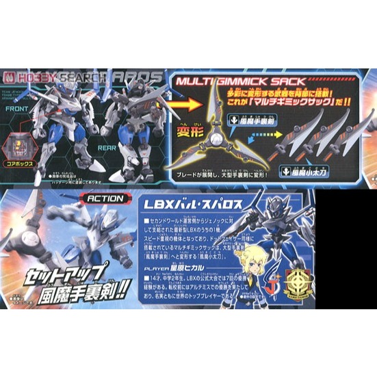 萬代 LBX 045 紙箱戰機 瓦爾 斯帕羅 華爾 斯柏萊斯 Val Sparos 風魔手裏劍 風魔小太刀 星原光-細節圖3