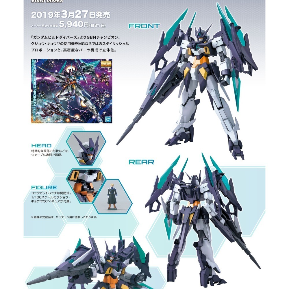 萬代 鋼彈創鬥者 MG 1/100 重火力型鋼彈AGE 重火力型鋼彈 重火力AGE II 麥格農 AGE-2-細節圖3