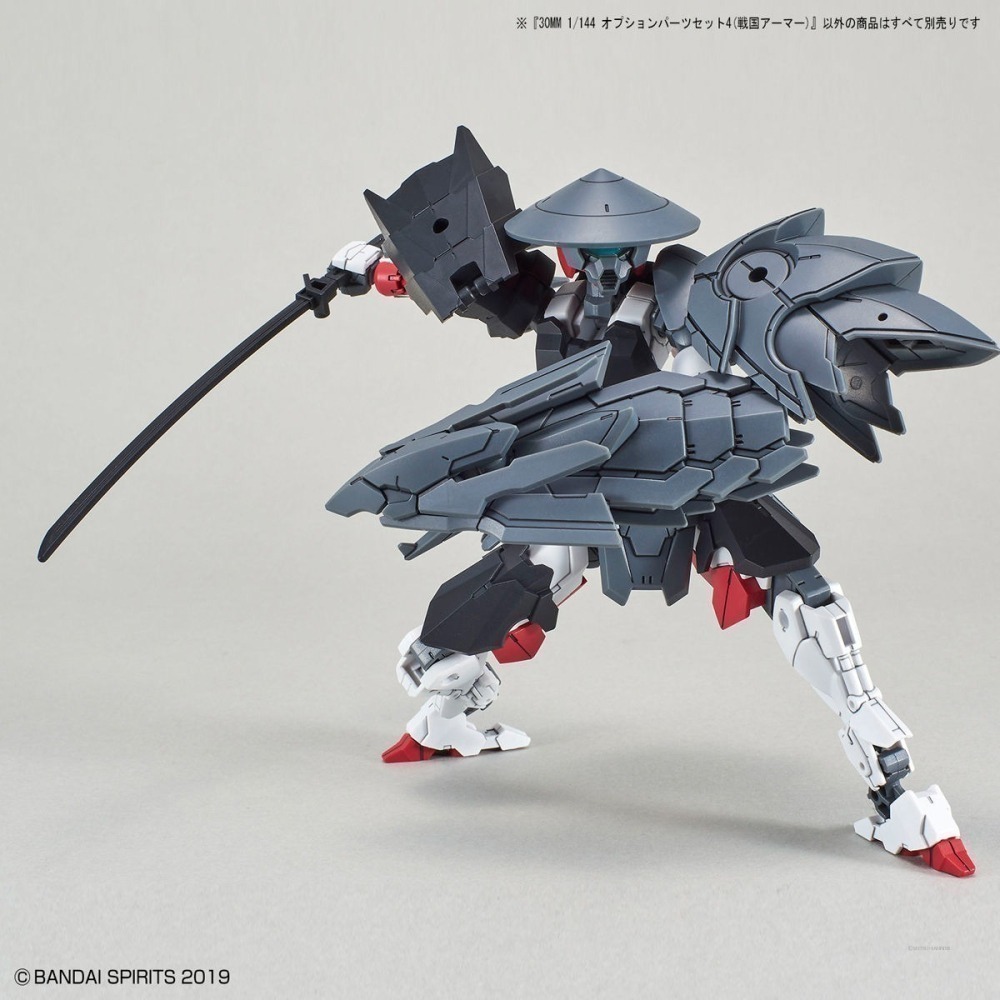 套組合售 萬代 30MM 1/144 EXM-A9s 司比納帝歐 戰國規格 戰國裝甲套組 武士裙甲 蛇腹管 龍頭-細節圖5