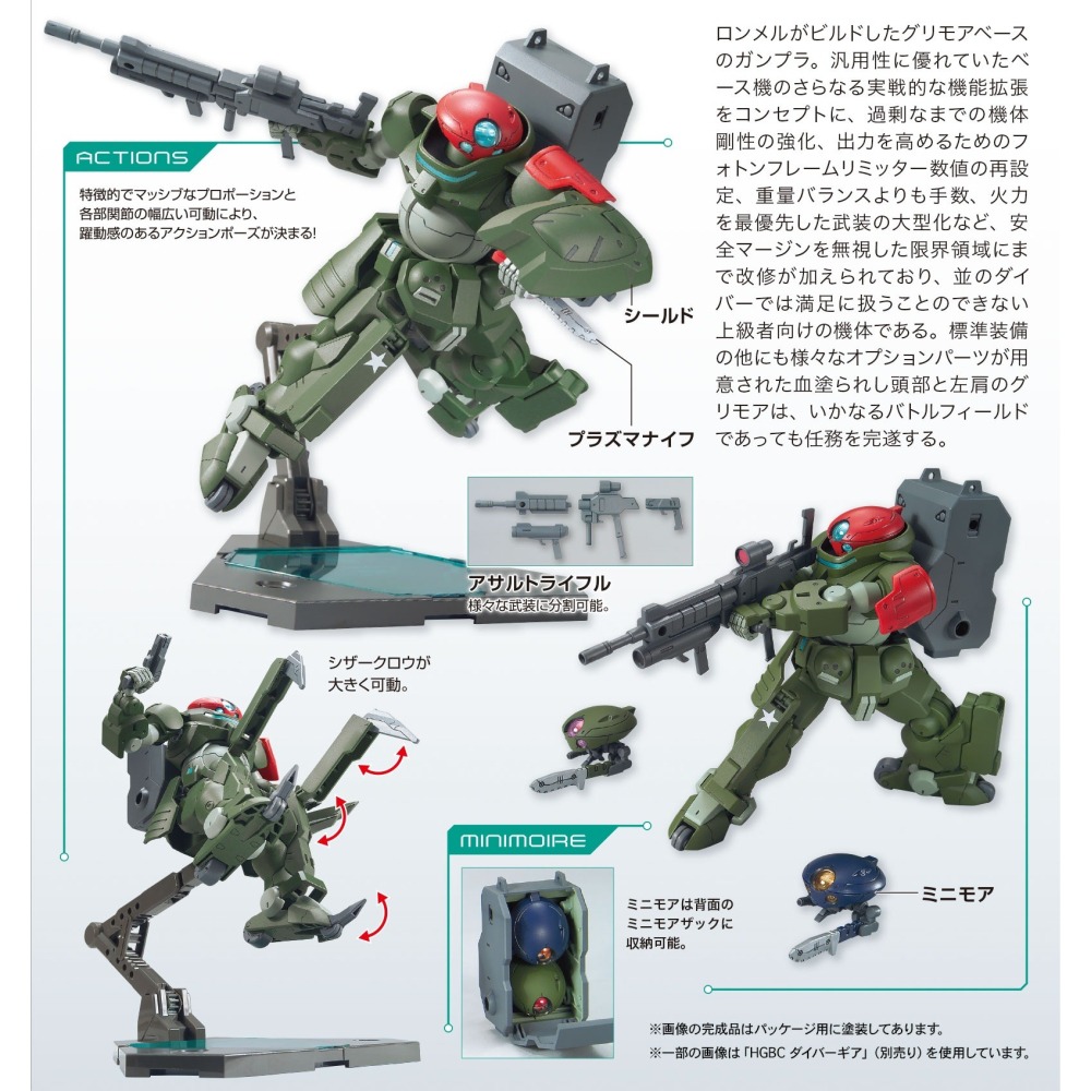 萬代 鋼彈創鬥者 HG HGBD 1/144 紅扁帽格利摩亞 紅扁帽 格利摩亞 隆美爾 第七裝甲師-細節圖2