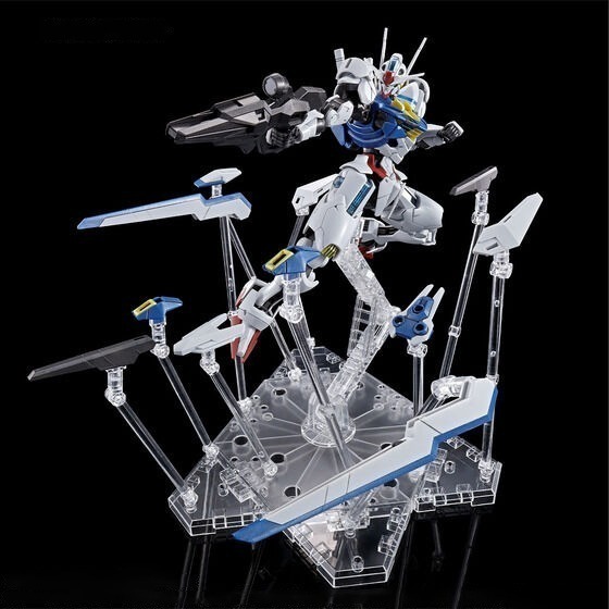 套組合售 萬代 水星的魔女 HG 1/144 風靈鋼彈 蘇萊塔 帕梅特刻痕6 藍光 Aerial 展示地台 武器展示架-細節圖2