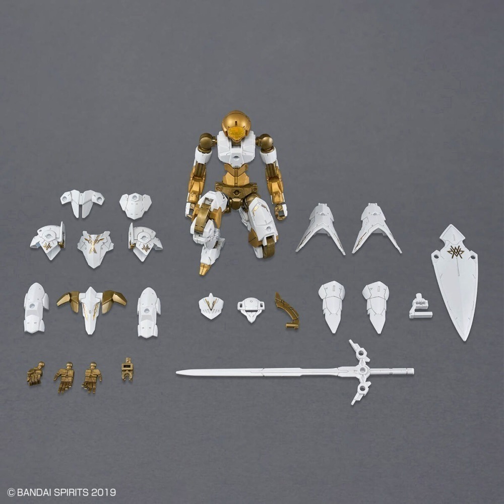 萬代 30MM 1/144 68 EXM-A9rk 司比納帝歐 皇家騎士規格 白騎士 西洋騎士 銀白盔甲 長劍 鳶盾-細節圖10